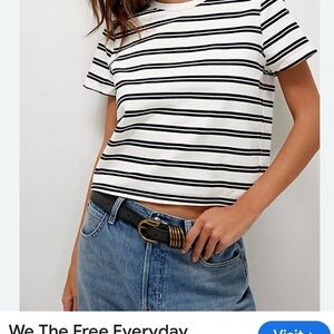 We The Free Striped Short Sleeve Tee - Black and White